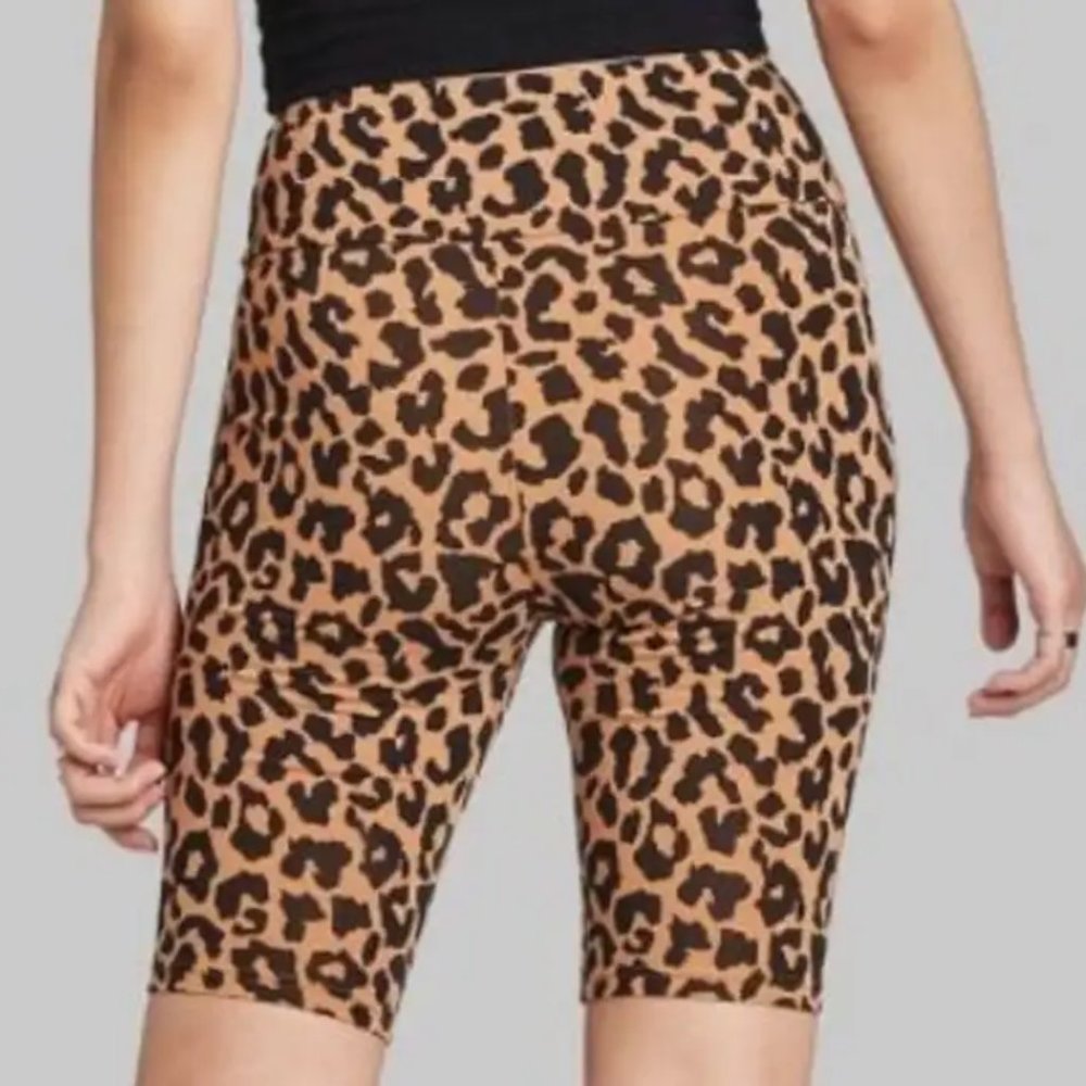 XXL - WILD FABLE - GRAY or CHEETAH Leopard Animal Print Biker Shorts NEW - Picture 2 of 2